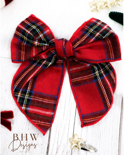Large Tartan Hair Bow