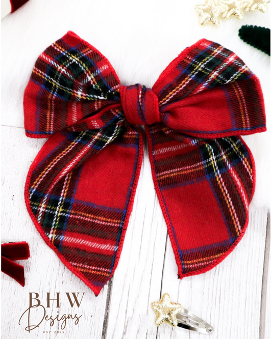 Large Tartan Hair Bow