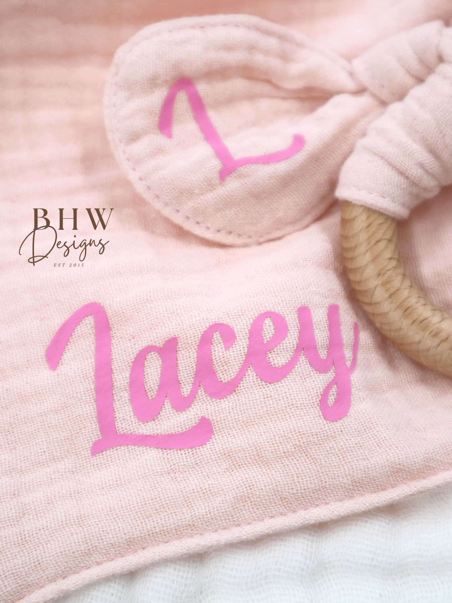 3 Piece Personalised Baby Set - Light Pink