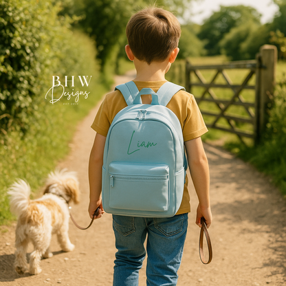 Personalised Kid's Mini Backpack - Baby Blue
