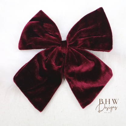 Large Burgundy Hair Bow
