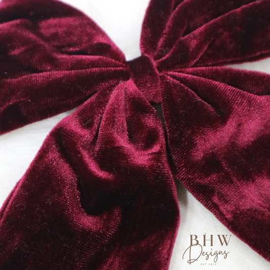Large Burgundy Hair Bow