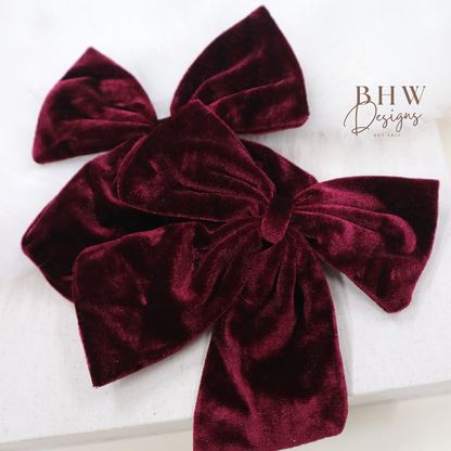 Large Burgundy Hair Bow