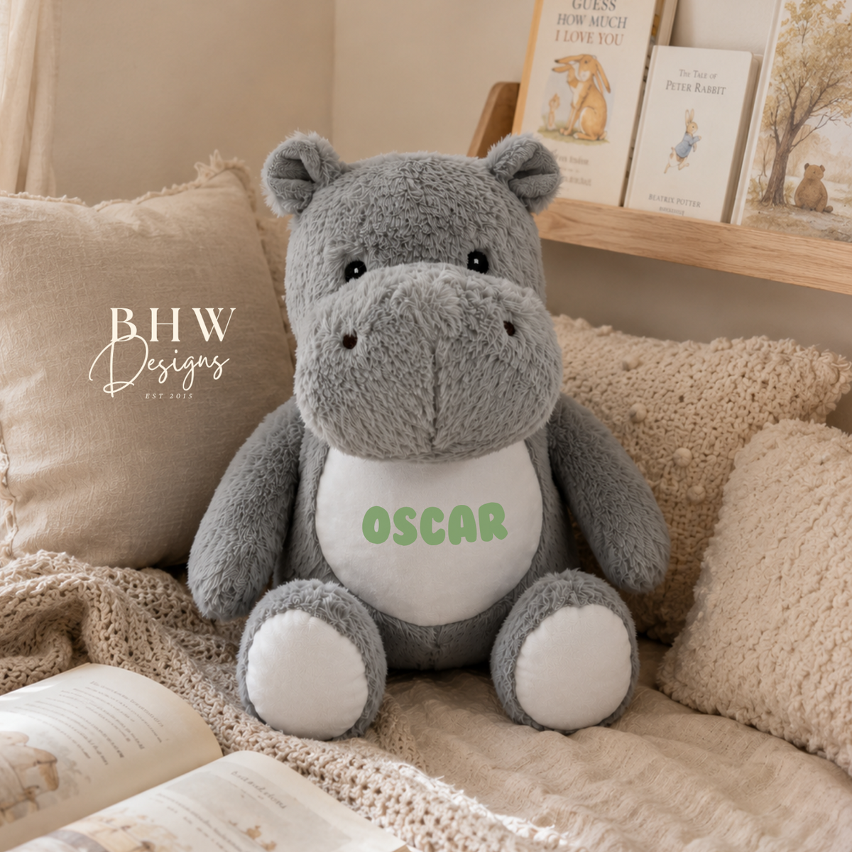 Personalised Hippo Soft Toy