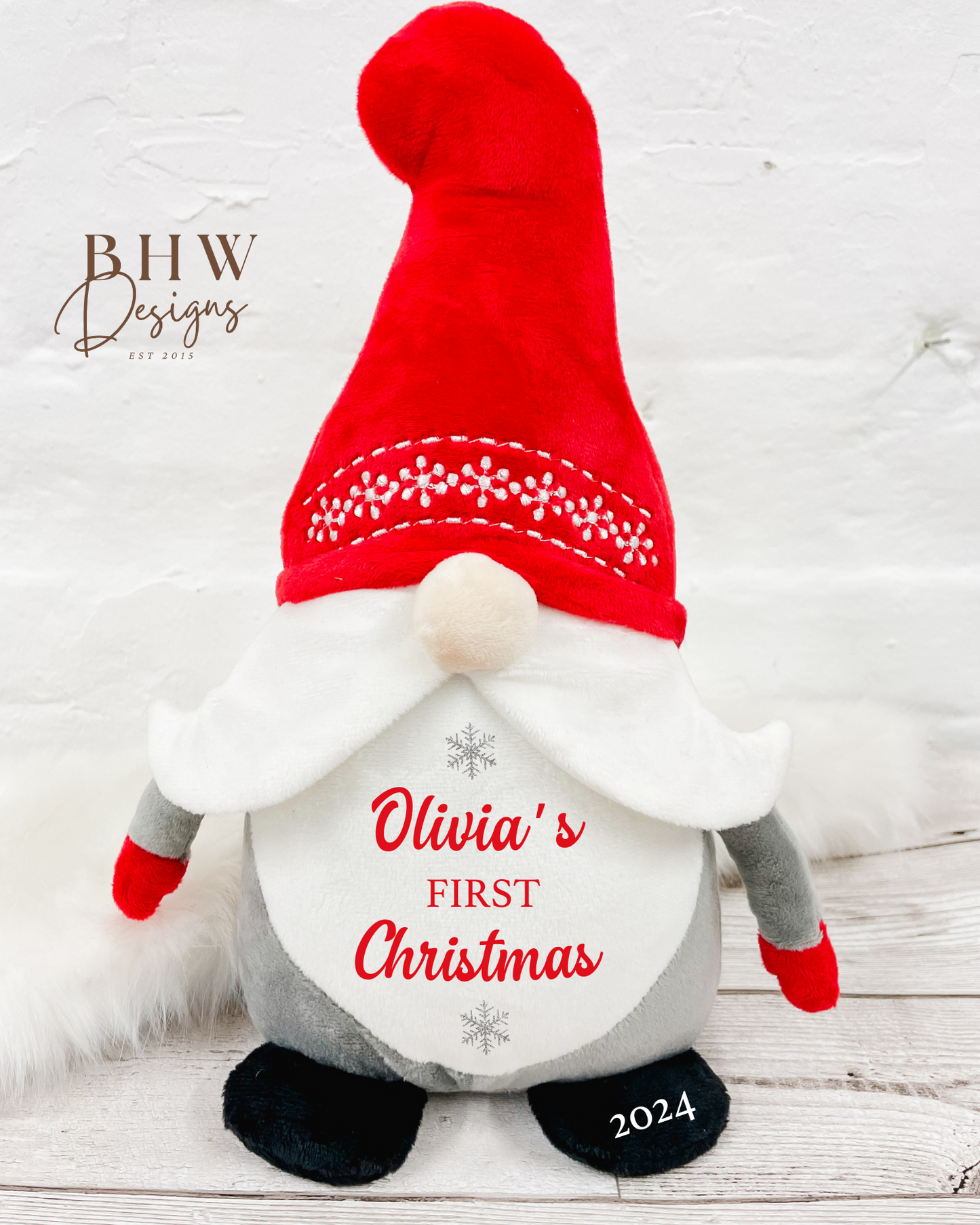 Personalised First Christmas 2025 Gonk Soft Toy