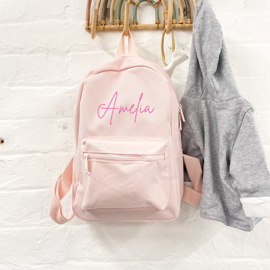 Personalised Kid's Mini Backpack - Baby Pink