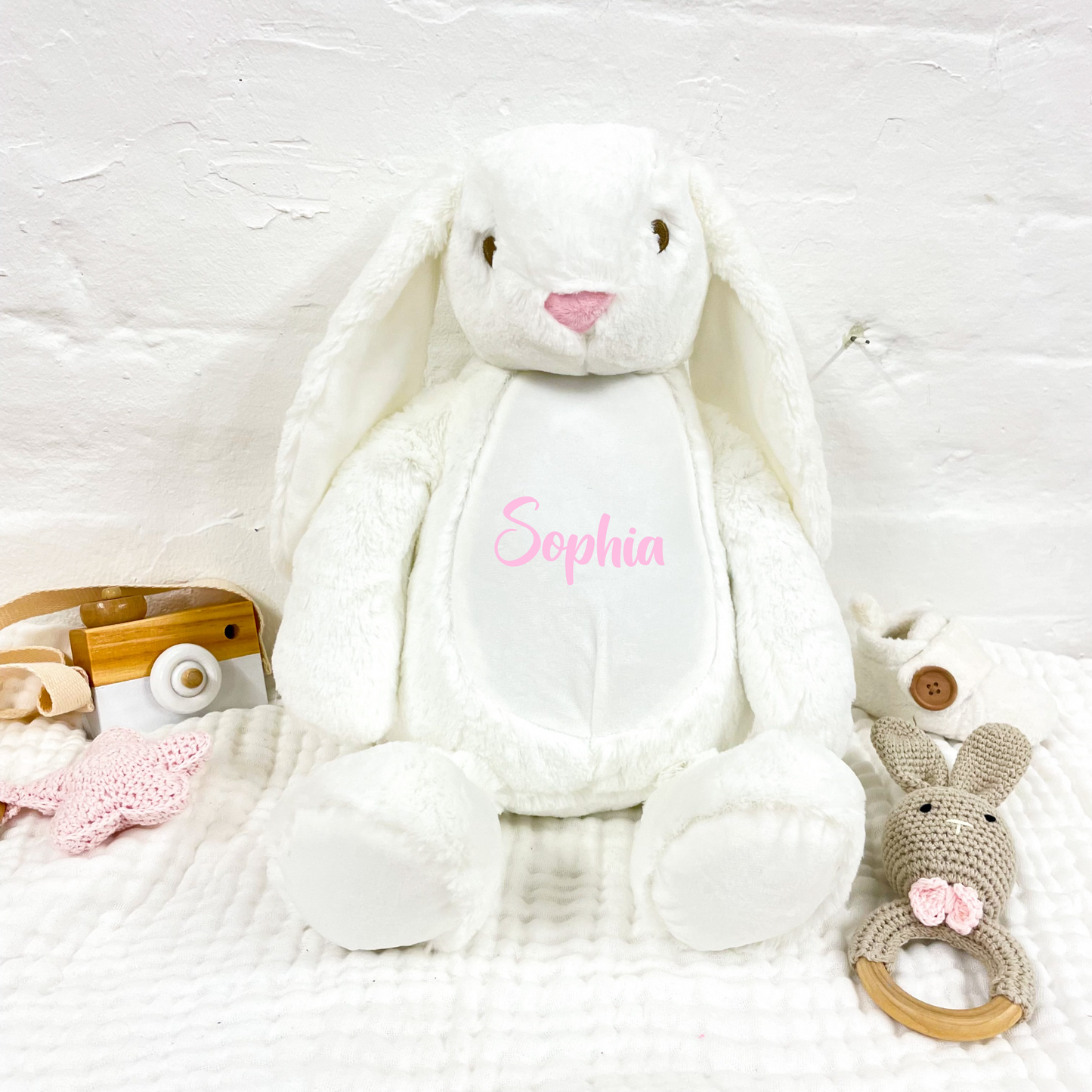 Personalised White Bunny Soft Toy
