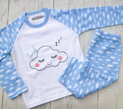 Personalised Blue cloud Children' Pyjamas