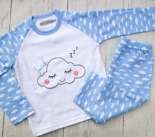 Personalised Blue cloud Children' Pyjamas