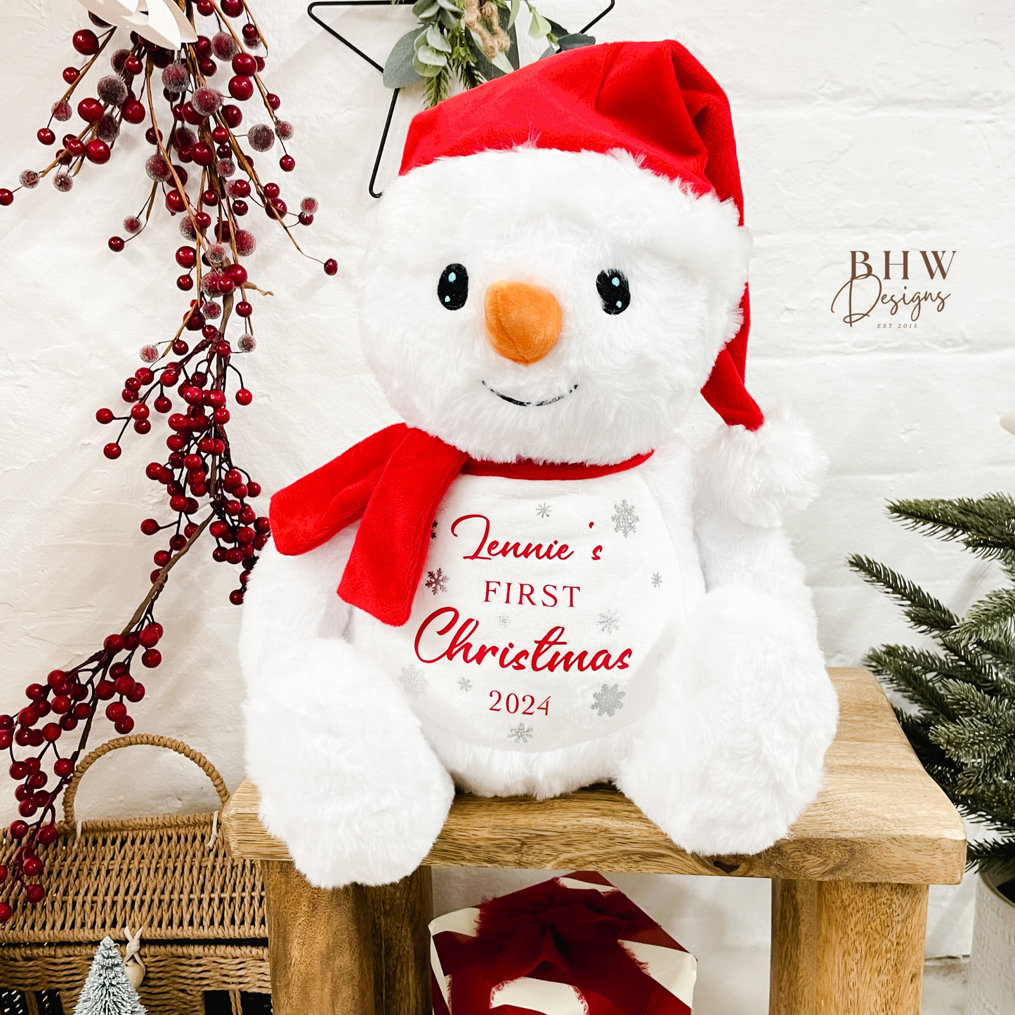 Personalised Snowman First Christmas Soft Toy