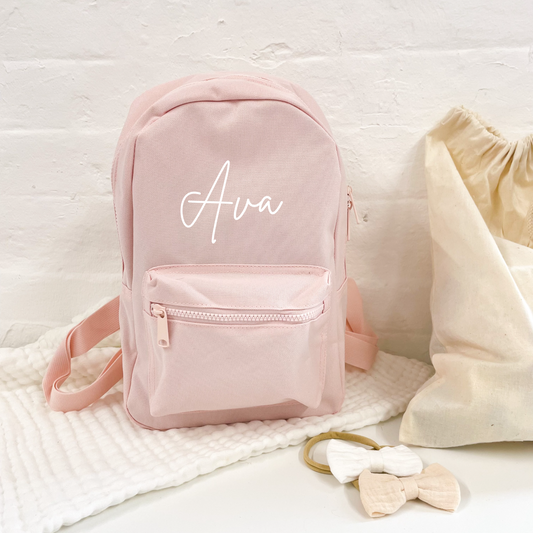 Personalised Kid's Mini Backpack - Baby Pink