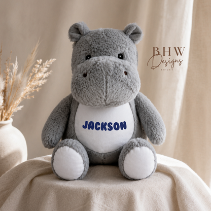 Personalised Hippo Soft Toy
