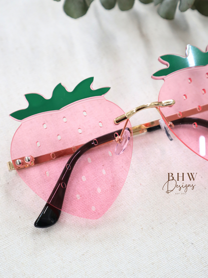 Children's Strawberry Sunglasses - Red or Pink