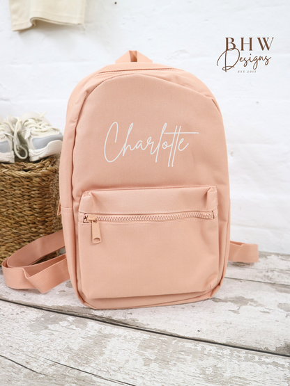 Personalised Kid's Mini Backpack - Peach