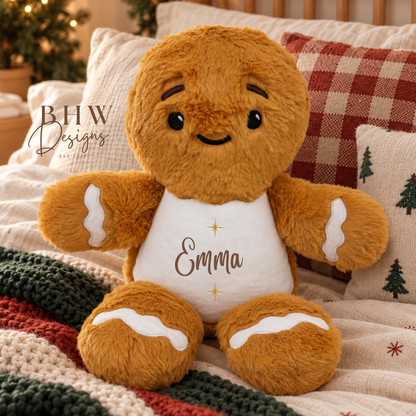 Personalised Name Gingerbread man Soft Toy