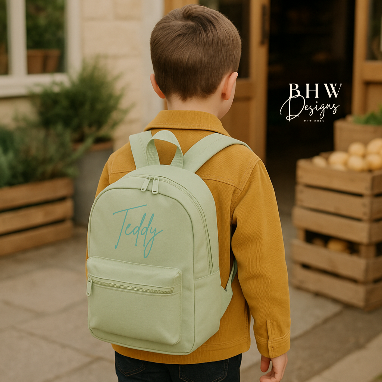 Personalised Kid's Mini Backpack - Pistachio