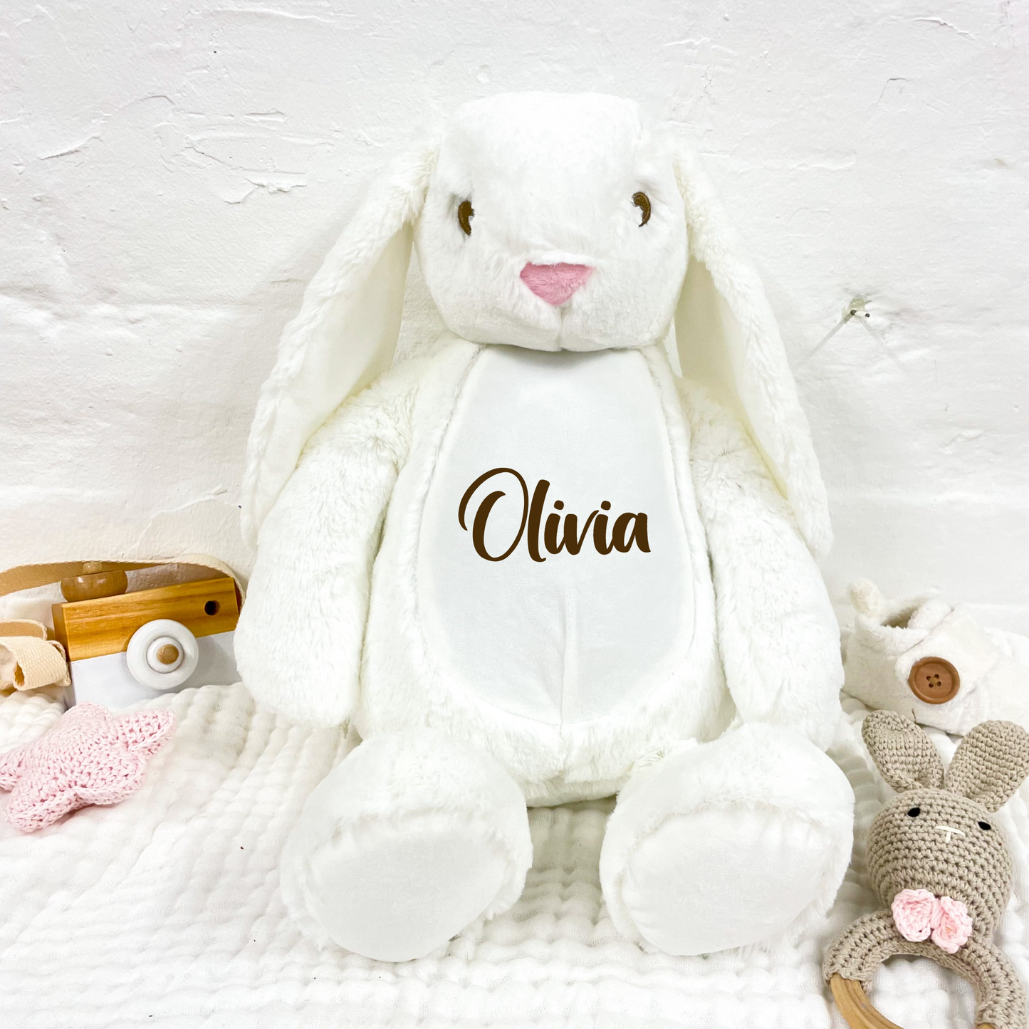 Personalised White Bunny Soft Toy
