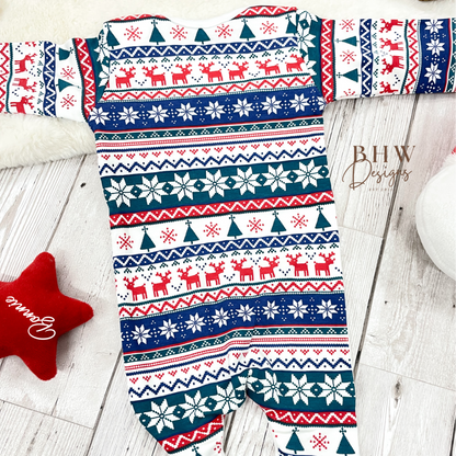 Personalised First Christmas Print Bodysuit