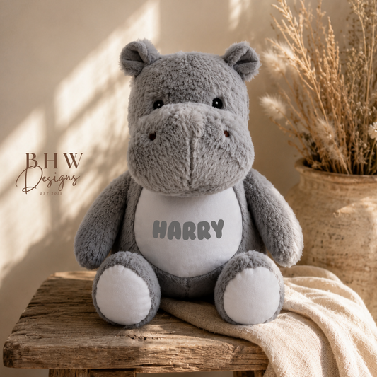 Personalised Hippo Soft Toy