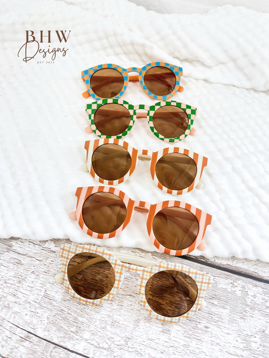 Kid's Stripe or Check Sunglasses