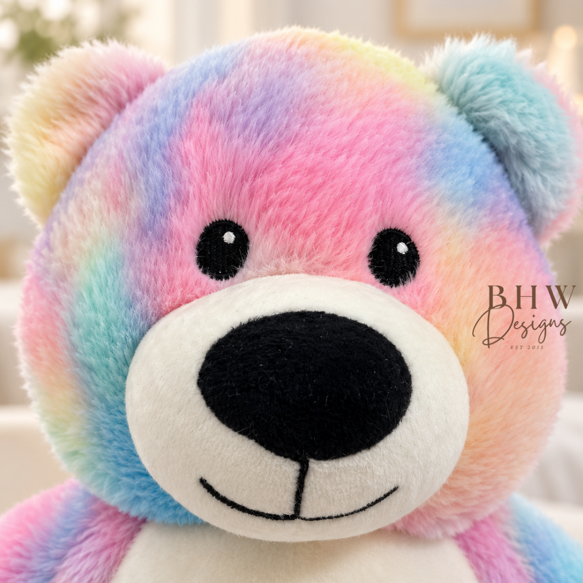 Personalised Pastel Rainbow Teddy Bear