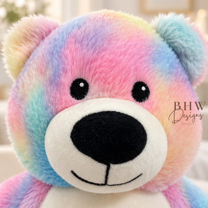 Personalised Pastel Rainbow Teddy Bear
