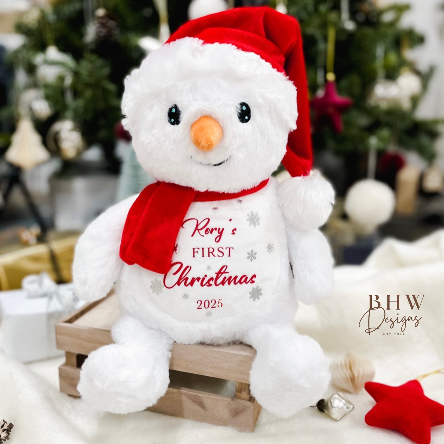 Personalised Snowman First Christmas Soft Toy