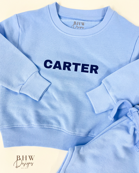 Personalised Sweater and Short Jersey Set - Sky Blue