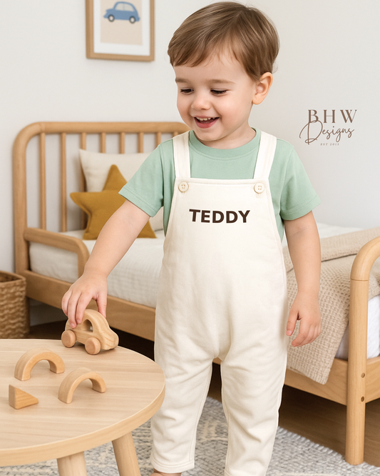 Personalised Dungarees - Vanilla