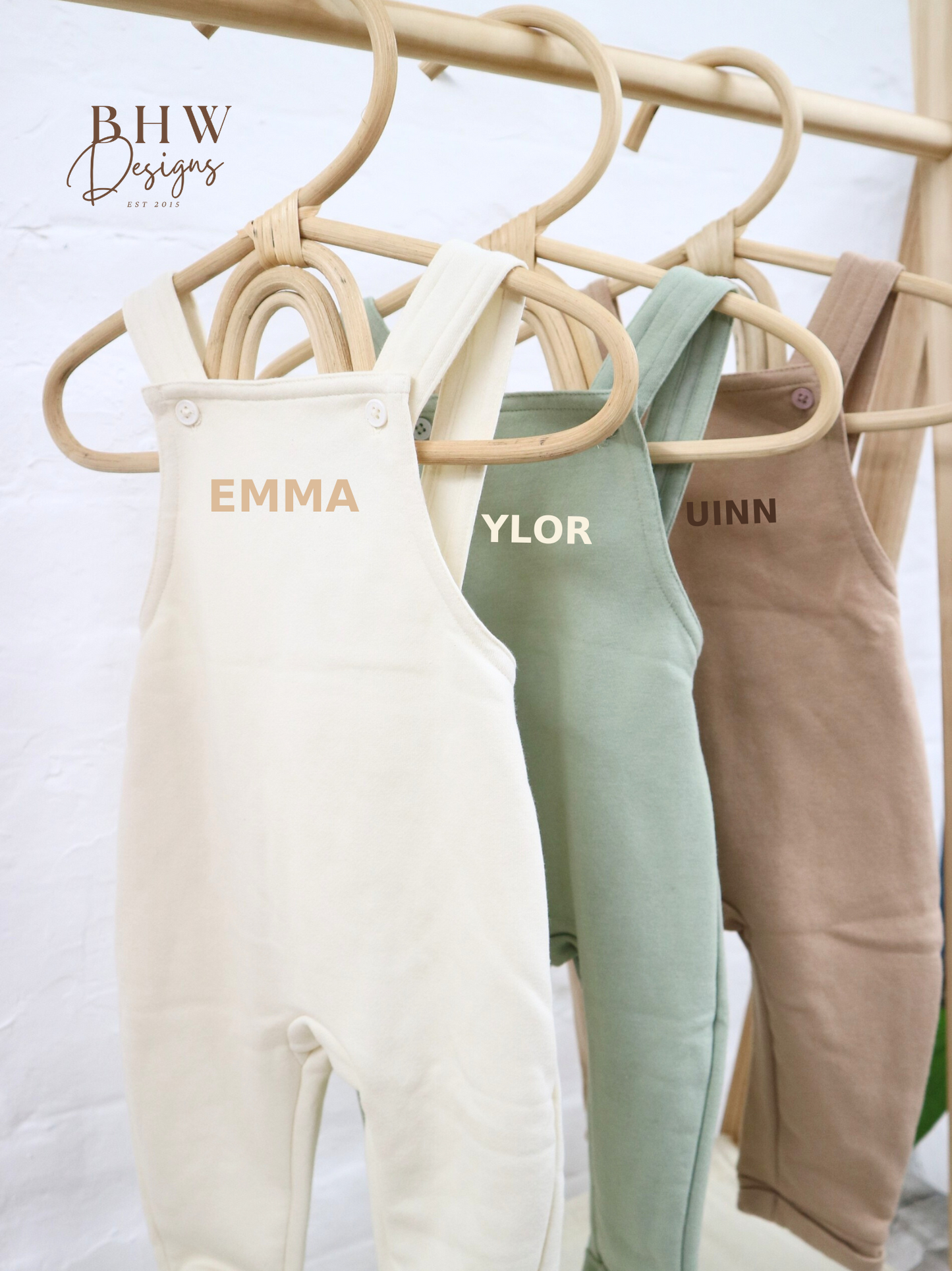 Personalised Dungarees - Vanilla