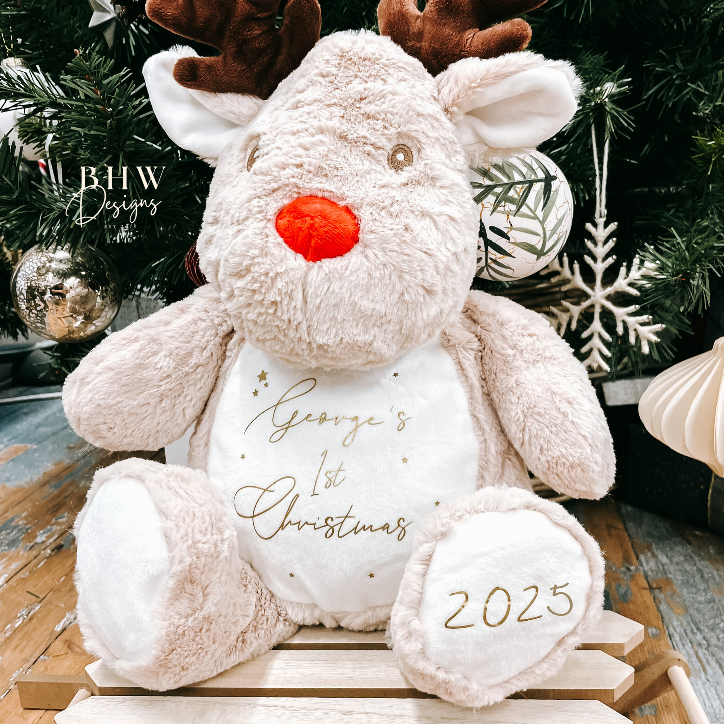 Personalised First Christmas Reindeer