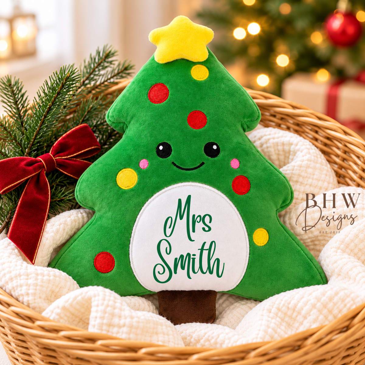 Personalised Christmas Tree Squishy Soft Toy