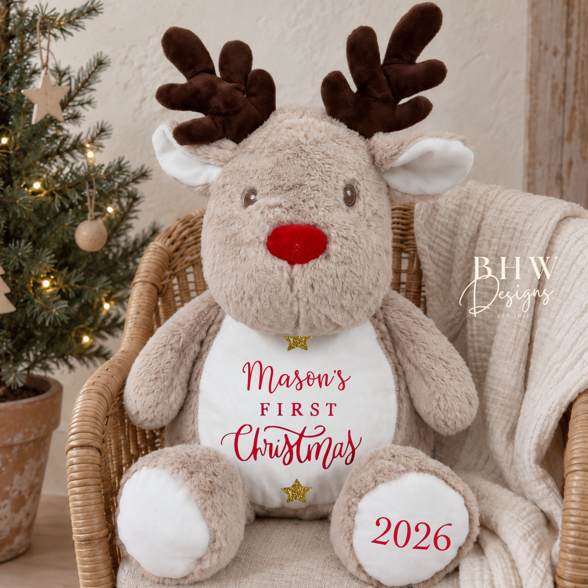 Personalised First Christmas Reindeer