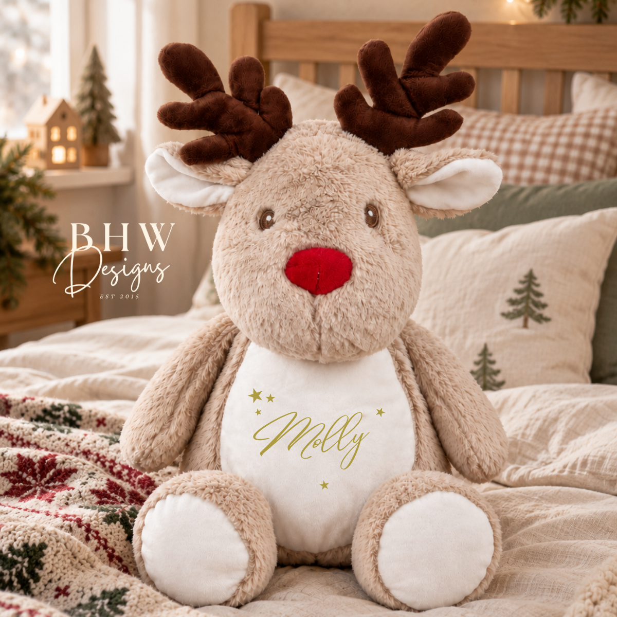 Personalised Name Reindeer Soft Toy
