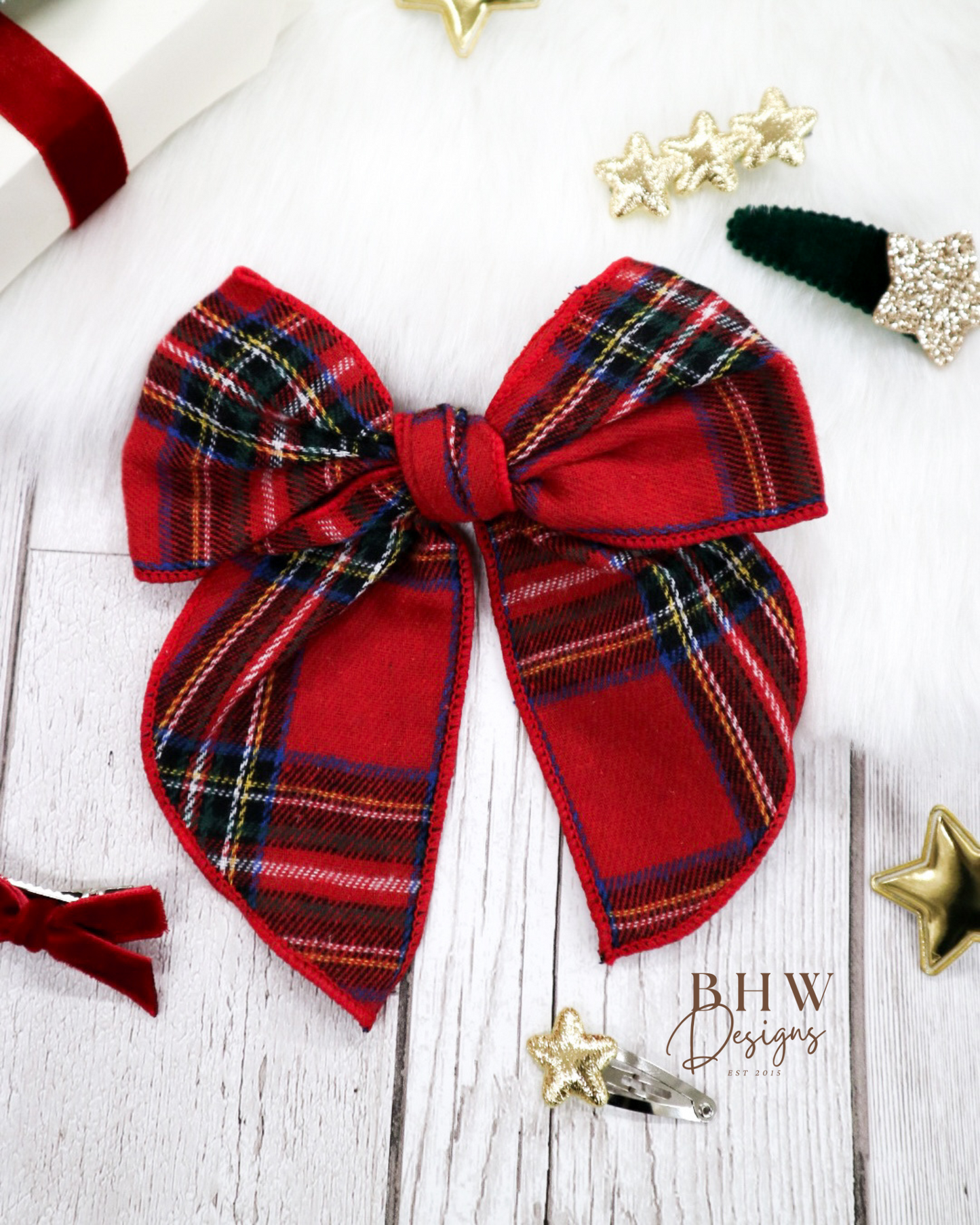 Large Tartan Hair Bow
