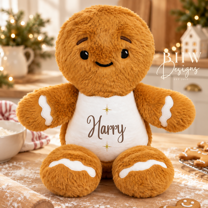Personalised Name Gingerbread man Soft Toy