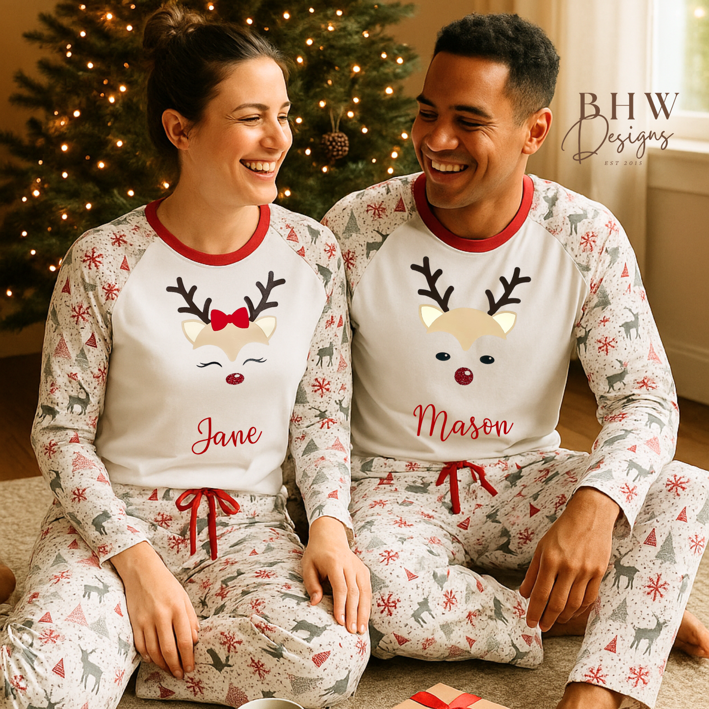 Men's Personalised Reindeer Pyjamas