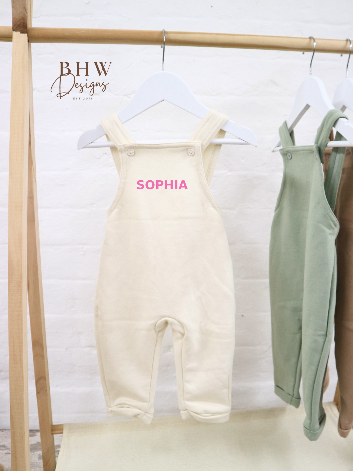 Personalised Dungarees - Vanilla