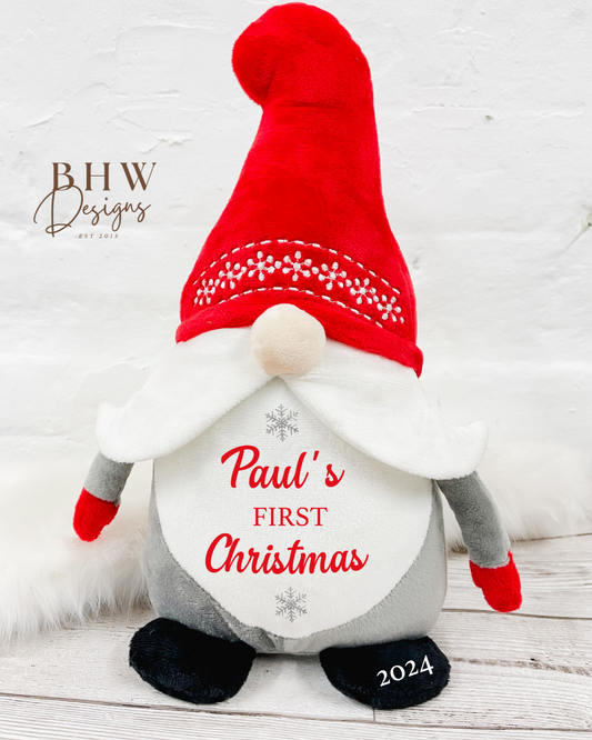 Personalised First Christmas 2025 Gonk Soft Toy