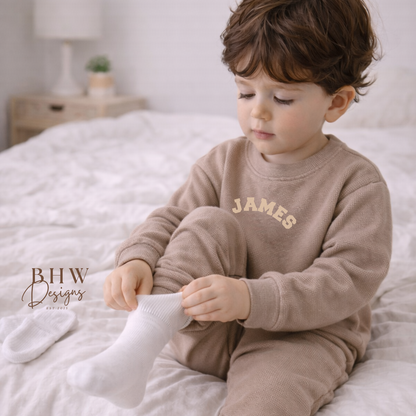 Personalised Waffle Lounge Sets - Taupe