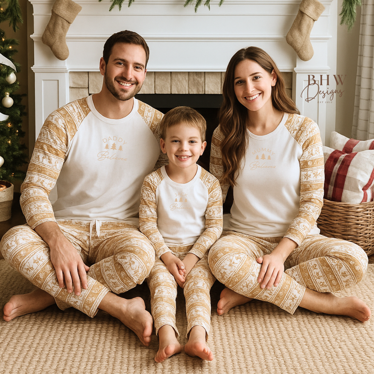 Men's Personalised Beige Fair Isle Pyjamas
