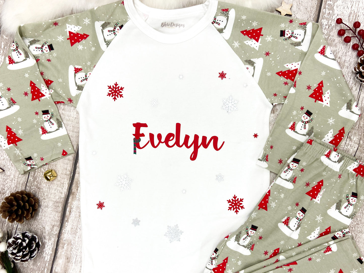 Personalised Snowman Pyjamas