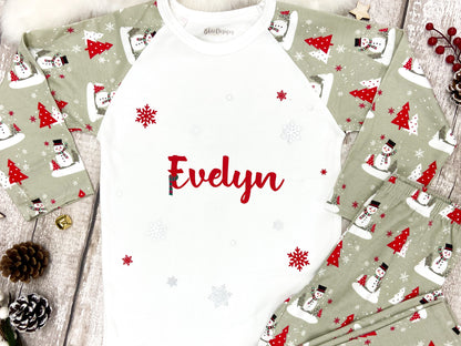 Personalised Snowman Pyjamas