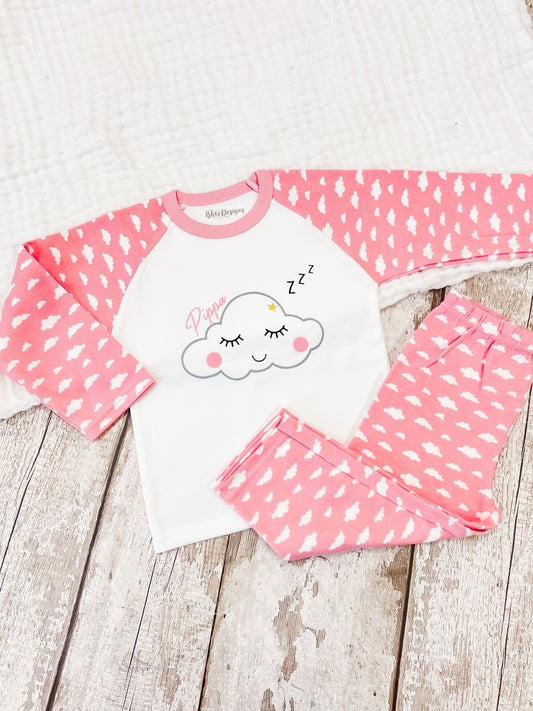 Personalised Pink Cloud Pyjamas