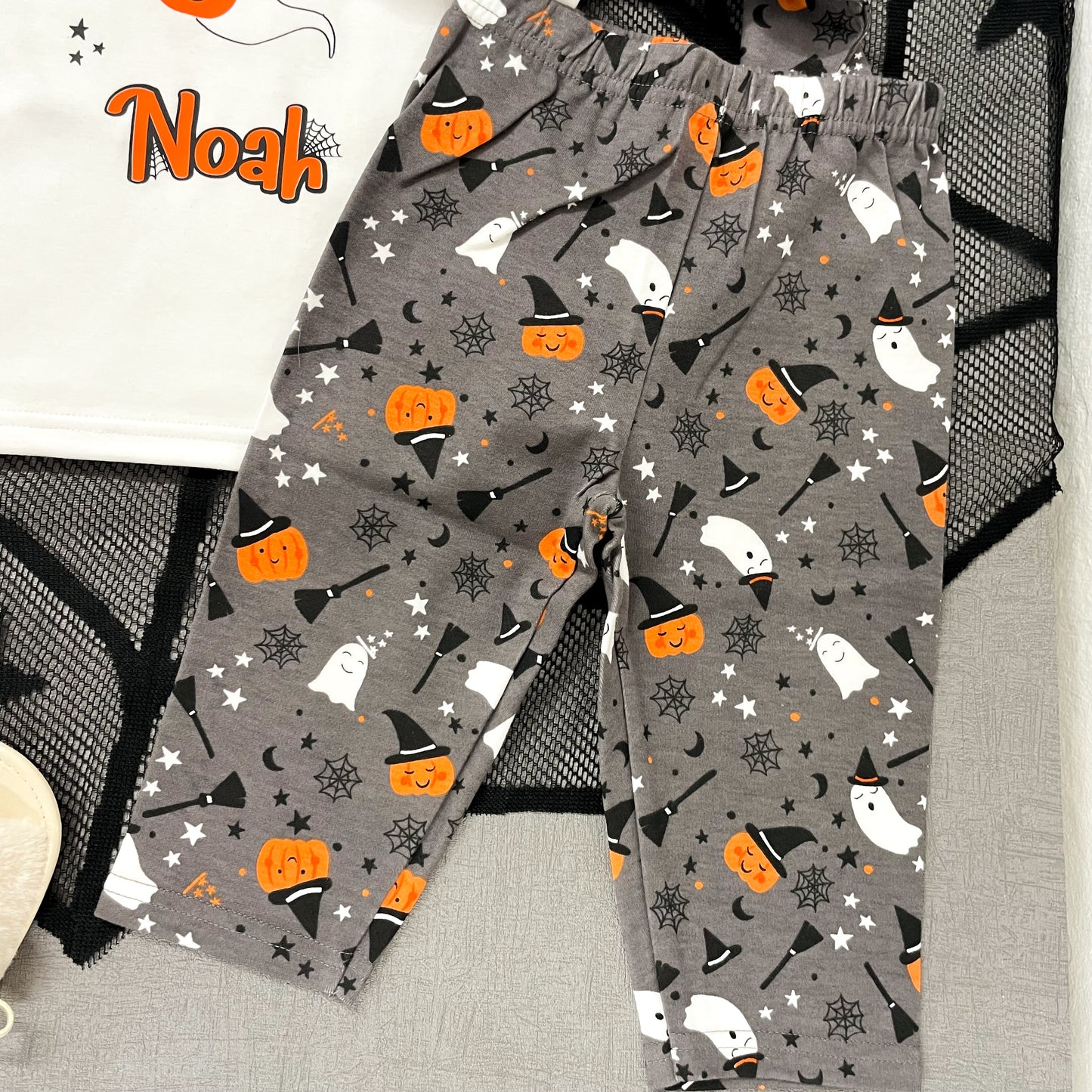 Personalised Ghost and Pumpkin Halloween Pyjamas