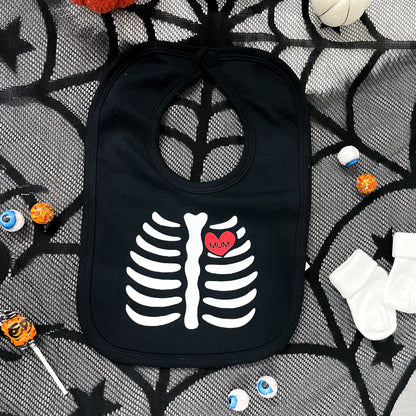 Black Skeleton Glow in the dark Bib