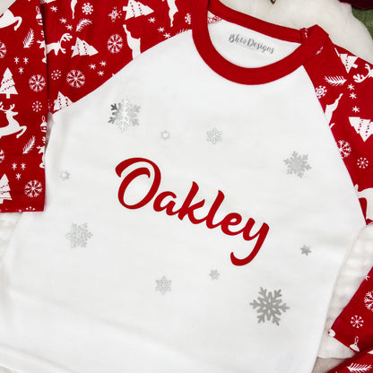 Personalised Red Christmas Pyjamas