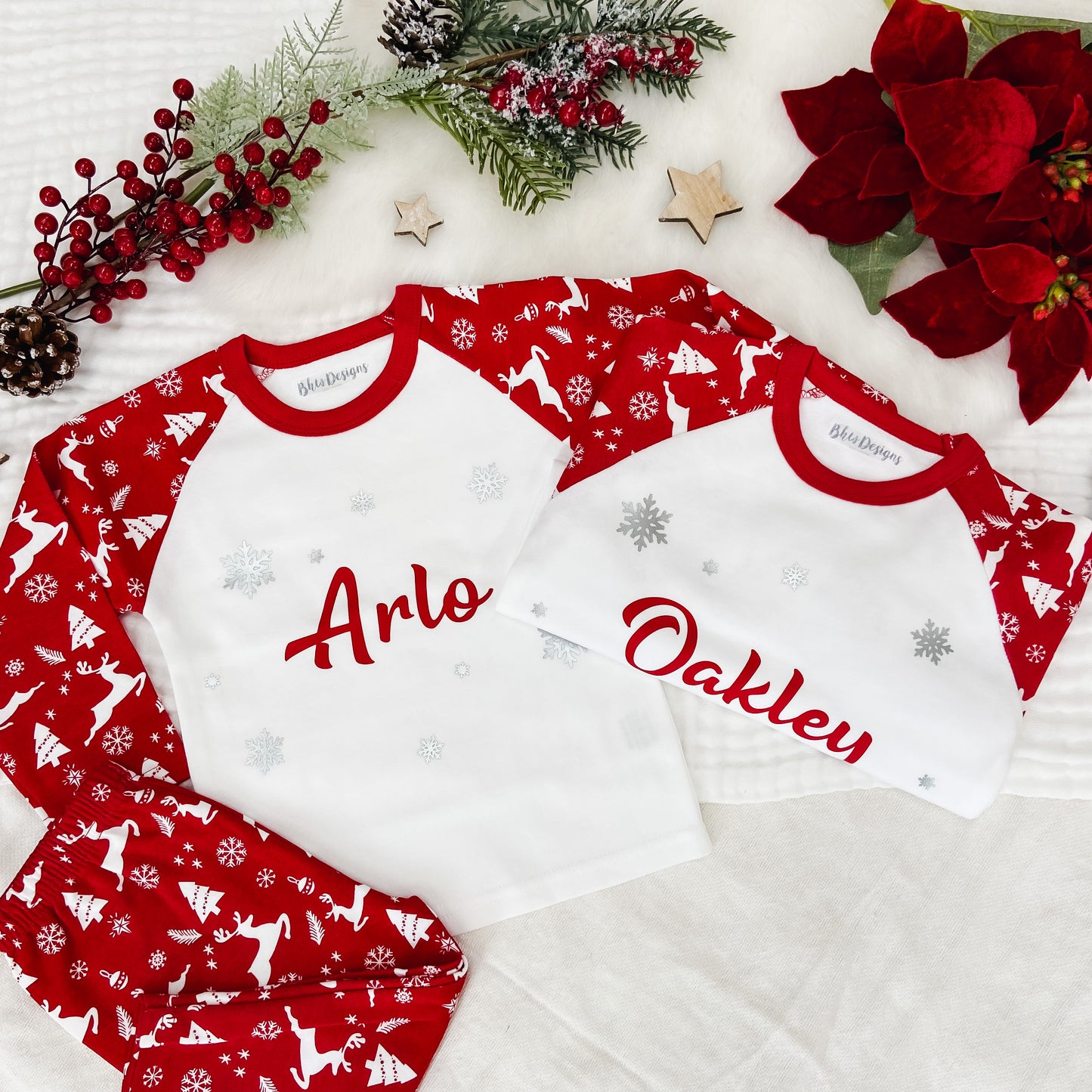 Personalised Red Christmas Pyjamas