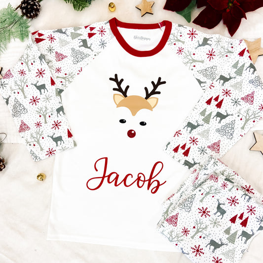 Personalised Boy Reindeer Pyjamas