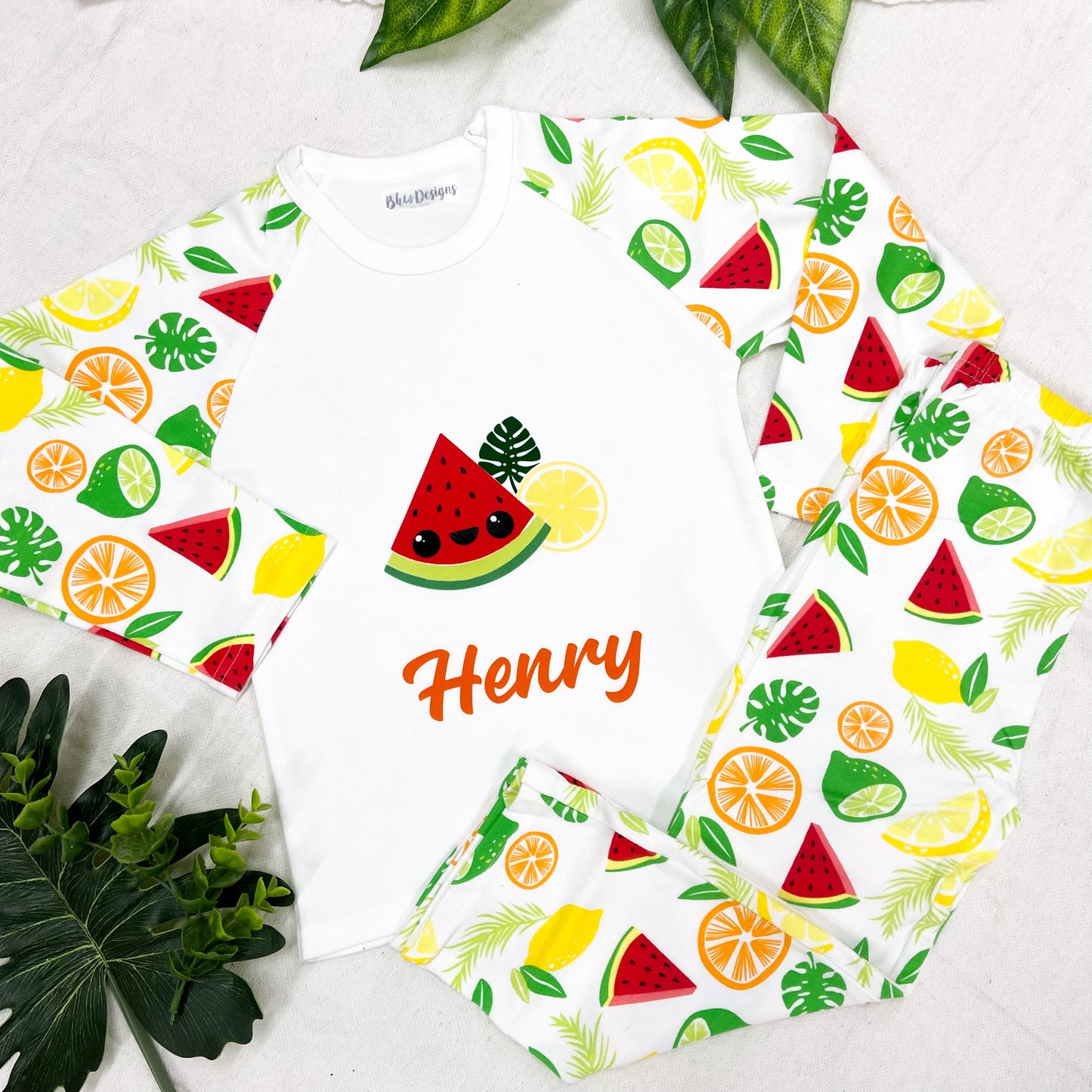 Personalised Children's Fruit Pyjamas
